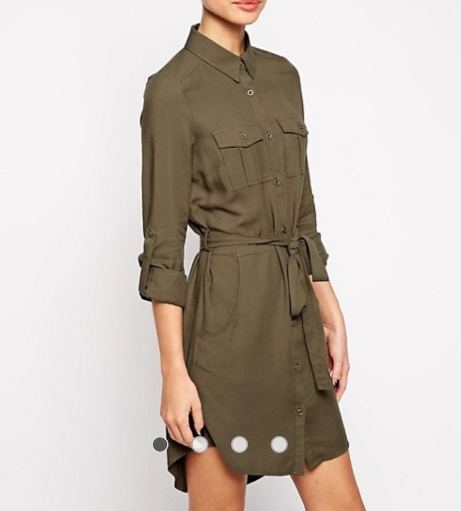 Asos New Look olive utility shirt dress